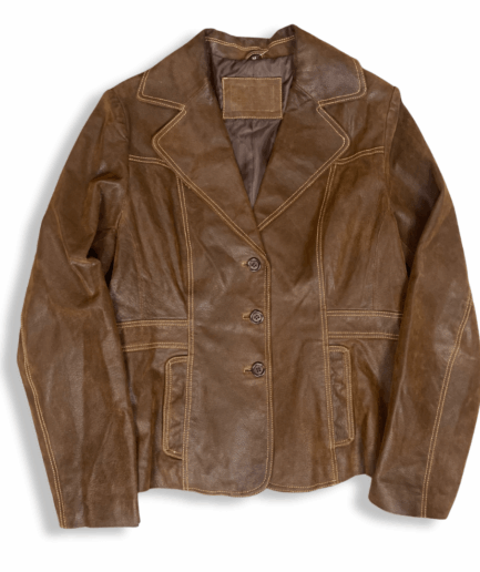 Brown Leather Blazer Authentic