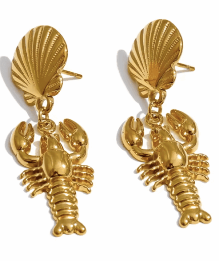 Lobster Golden Earrings