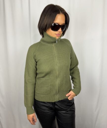 Knit Zip Kaki Les Jacquelines