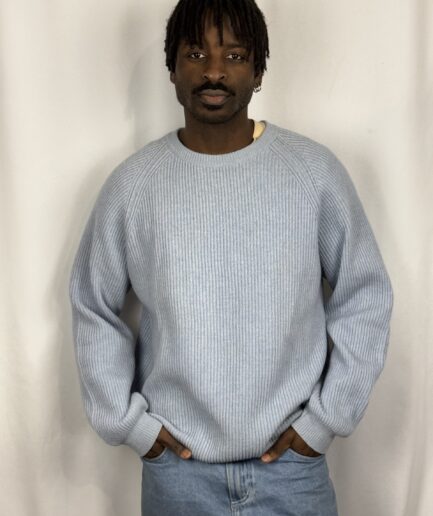 Knit Wool Blue Light Pierre Cardin