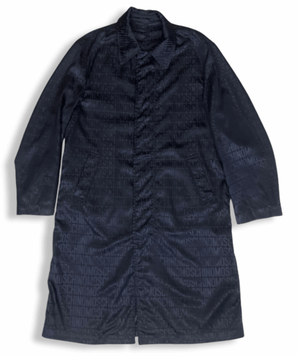 Black Trench Coat Moschino Spell Out