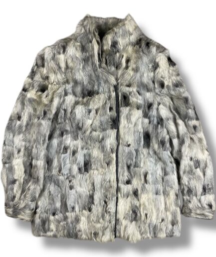 Jacket Grey Fur Rabbit