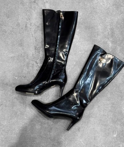 Bally Polished Leather Heel Boots