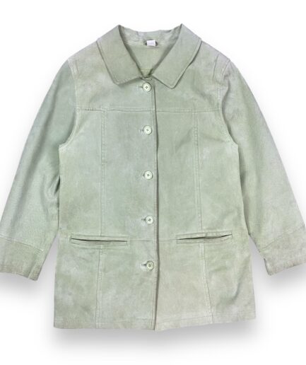Leather Suede Jacket Green Apple