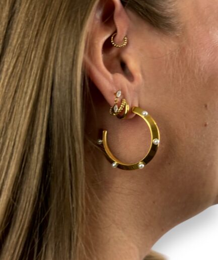 Diams Double Gold Earrings