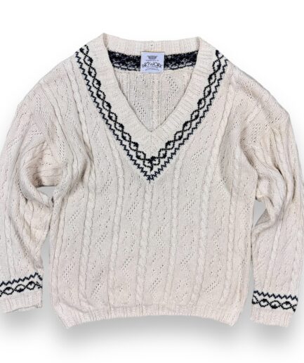 Knit Deep V Neck Art Work