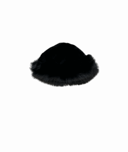 Black Fake Fur Hat